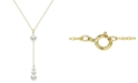Macy's Cultured Freshwater Pearl (4-8mm) 18" Lariat Necklace in 14k Gold